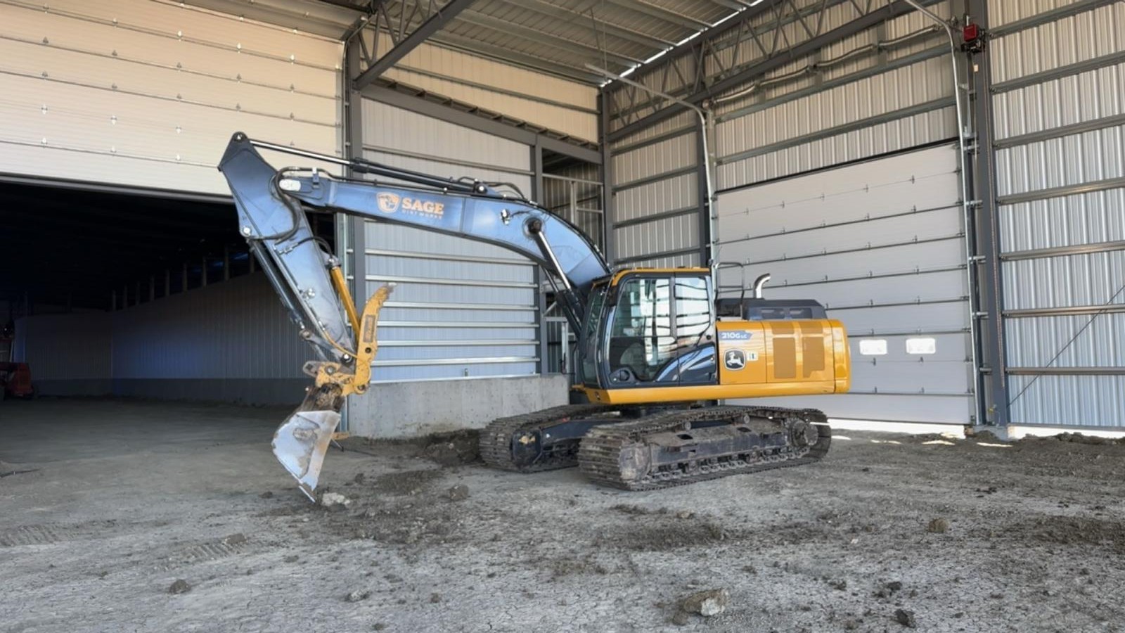 Sage Dirtworks branded excavator